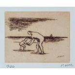 Henry Moore (1898-1986) - Mother and Child B (C.710) etching printed in colours, 1984, signed in