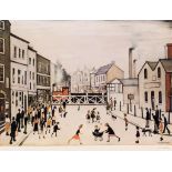 Laurence Stephen Lowry (1887-1976) - The Level Crossing offset lithograph printed in colours,