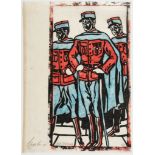 Lill Tschudi (1911-2004) - Spahis (C.LT.3) linocut printed in colours, 1930, signed and titled in