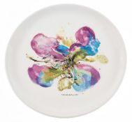Zao Wou-Ki (1921-2013) - L'orchidée screenprint in colour on porcelain plate, 1986, signed and dated