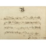 Autograph music quotation signed, 21 bars from Benevenuto Cellini  (Hector,  composer,   1803-