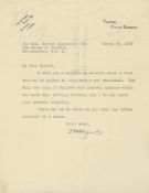 Typed Letter signed to Harold Nicolson, 1p  (John Maynard,  Baron Keynes,   1883-1946)   Typed