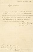 Letter signed "G. Garibaldi" to the Marchese De Luca  (Giuseppe,  Italian general and