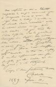 Autograph Letter signed "Charcot" to an unidentified recipient, 2pp  (Jean-Martin,  neurologist  ,