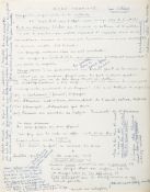 René Magritte, autograph manuscript notes, 1½pp., folds, slightly browned, sm  ( André,   writer and