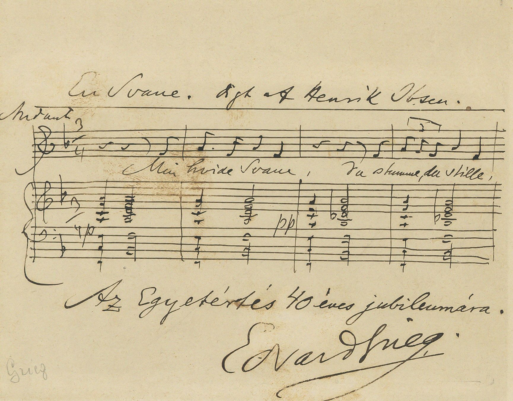 Autograph Letter signed to an unknown recipient, 2pp  (Antonín,  Czech composer,   1841-1904)