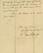 Autograph Letter signed to ?Dr. MacNeven, 3pp., sm  (Daniel,  Irish nationalist leader,   1775-1847)