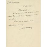 Autograph Letter signed to an unidentified recipient, 1p  (Alfred,  French artllery officer, wrongly