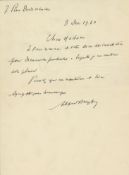 Autograph Letter signed to an unidentified recipient, 1p  (Alfred,  French artllery officer, wrongly