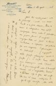 Autograph Letter signed to Angelica Balabanoff, 1p  (Benito,  Fascist dictator,   1883-1945)