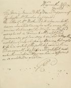 Autograph Letter signed "GR" to an unnamed recipient, 1p  ( King of the United Kingdom of Great