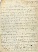 Draft of the beginning of Chapter III of his novel "The Water Witch", 4pp  (James Fenimore,  author,