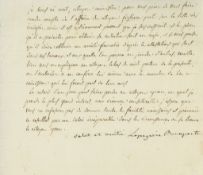 Letter signed "Lapagerie Bonaparte" to "citoyen ministre", 1p  ( Bonaparte,   first wife of Napoleon