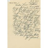 Autograph Letter signed to Paul Federn, 1p  (Sigmund,  founder of psychoanalysis,   1856-1939)