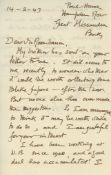 Autograph Letter signed to Eduard Rosenbaum, 2pp  ( Sir   Geoffrey,  surgeon and literary scholar,
