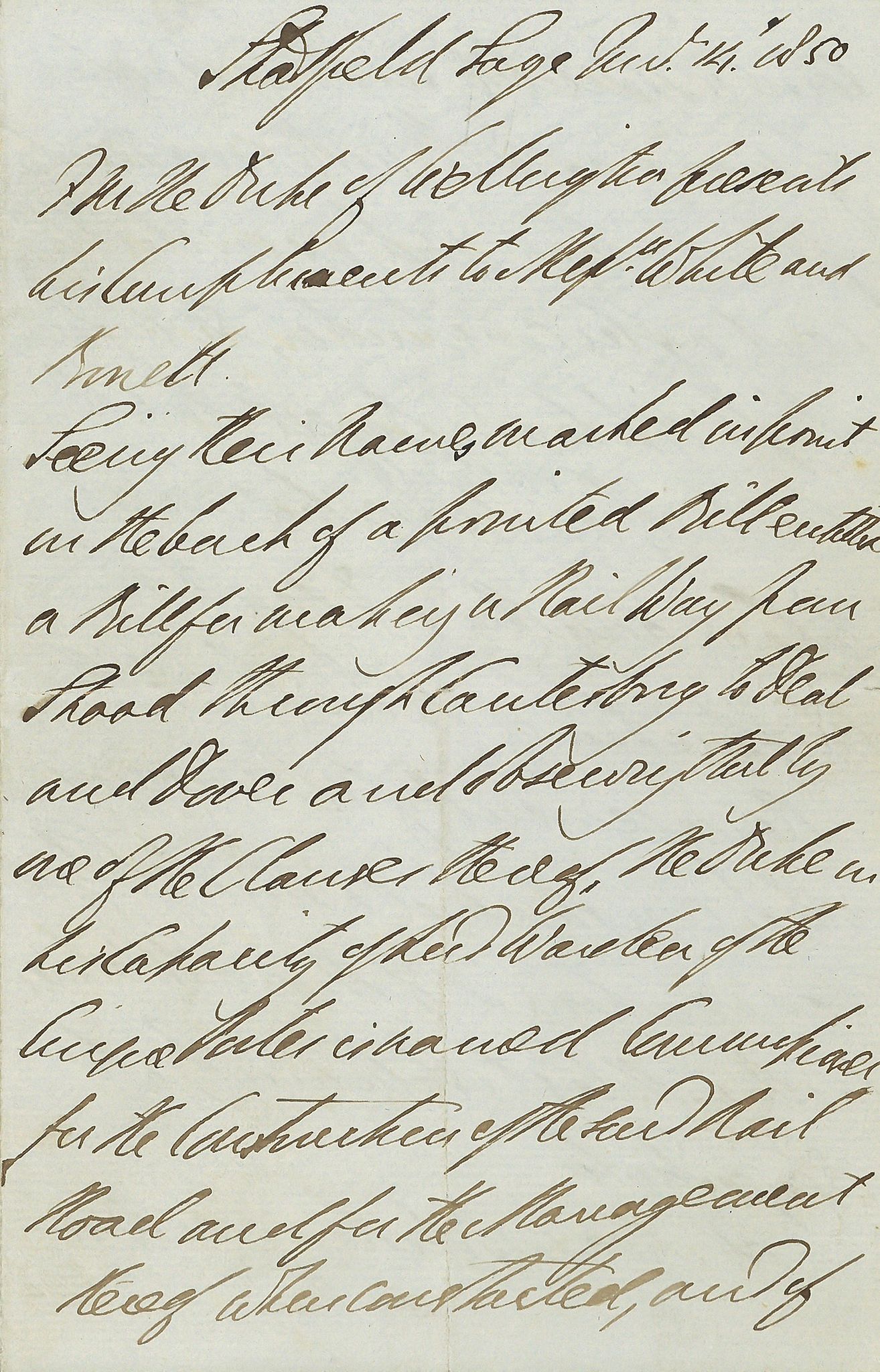 Letter third person to Messrs. White & Benett, Solicitors, Lincolns Inn Fields  (Arthur