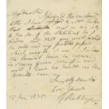 Autograph Letter signed to "My dear Sir" [the secretary of the Statistical...  (Charles,
