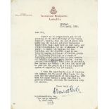 Typed Letter signed to Ralph Blumenfeld, editor of The Daily Express, 1p., sm  (William Bramwell,