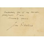 Autograph Letter signed to Helen Mobert, New York, 1½pp  (Jean,  Finnish composer,   1865-1957)