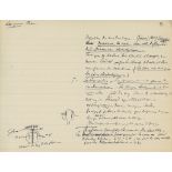 Autograph scientific research note with small pen and ink diagram, 1p  (Henri,  French physicist,