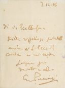 Autograph Letter signed to an unnamed contessa, 2pp  (Giacomo,  composer,   1858-1924)   Autograph