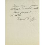 Autograph Letter signed to "Cher Ami", 1½pp  (Raoul,  French Fauvist painter,   1877-1953)