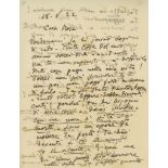 Autograph Letter signed "Giacomo" to the singer Rose Ader, 2pp. in Italian, sm  (Giacomo,  composer,