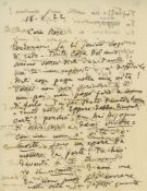 Autograph Letter signed "Giacomo" to the singer Rose Ader, 2pp. in Italian, sm  (Giacomo,  composer,