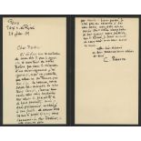 Autograph Letter signed to "Cher Docteur", 1½pp  (Camille,  impressionist painter,   1830-1903)