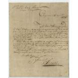 Letter signed to Carlos Alvear, 1p. in Spanish, 4to, Chuquisaca, [Bolivia]  (Antonio José de,