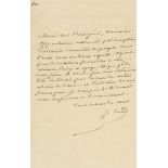 Autograph Letter signed to Agricol Perdiguier, 1p  (George,  pseudonym of   Amantine-Lucile-Aurore