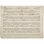 Handel Act 2d Hamor, Iphis etc., part manuscript music score, 2pp  Handel (George Frideric,