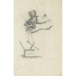 Uncle Sam, pencil drawing, housed in a morocco-backed cloth-boards portfolio  Uncle Sam,  pencil