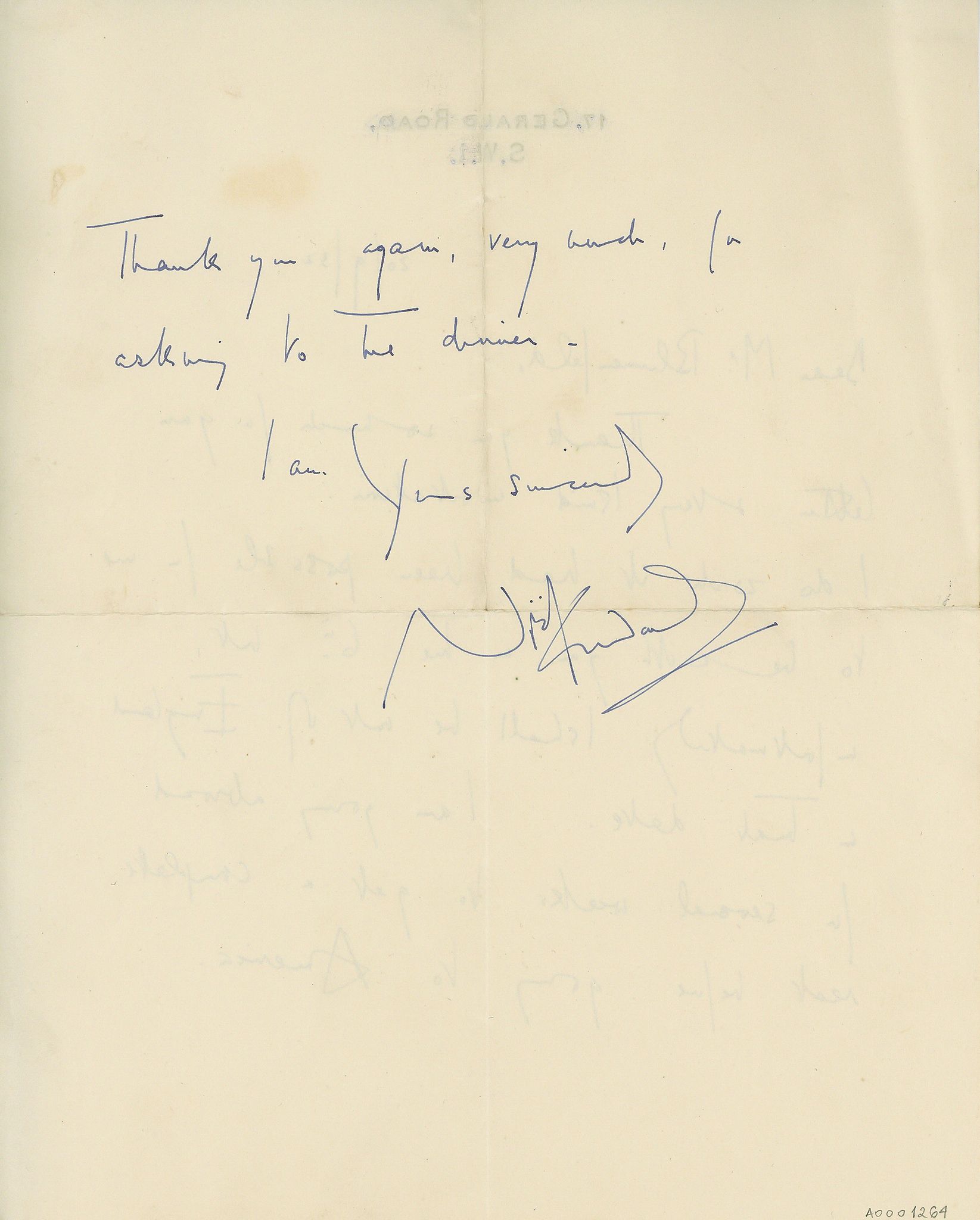 Autograph Letter signed to Ralph Blumenfeld, editor of The Daily Express, 1½pp  ( Sir   Noël,