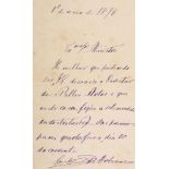 4 Autograph Letters to various recipients, 8pp  (Gaston,  Comté D'Eu, French prince and military