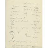 ] [Mathematical notes, pen and ink diagrams and a sketch portrait of a man]  (Antoine de,  writer