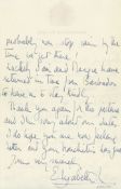 Autograph Letter to "Dear John", 4pp., 8vo, Buckingham Palace  ( Queen of the United Kingdom of