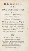 Regnier Recueil des Loix Constitutives des Colonies Angloises, first edition  Regnier (C.A.,