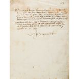 Letter signed "V[oste]r F[rater] Vicecancell[iere]  (Giulio di Giuliano de' Medici,  Pope,   1478-