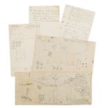 Autograph technical notes with drawings, 12 sheets, v.s., in pencil, n.d  (John Joseph,  American