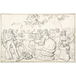 Caldecott (Randolph) - Cupid in Society,  2 pen and ink drawings, possibly over pencil, of  groups