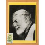 Hemingway (Ernest) - Photograph signed,  black and white head  &  shoulders portrait, signed by