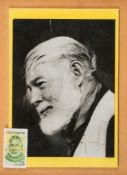 Hemingway (Ernest) - Photograph signed,  black and white head  &  shoulders portrait, signed by