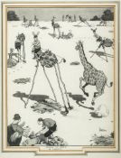 Robinson (William Heath) - 'Decoying the Giraffe in Timbuktu',  original pen, ink and wash