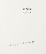 Beckett (Samuel) - Ill Seen Ill Said,  letter N of 26 specially-bound copies  ,   from an edition