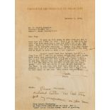 Hemingway (Ernest) - Typed letter signed as 'Ernie',  1p. on Finca Vigia headed paper, December 4,