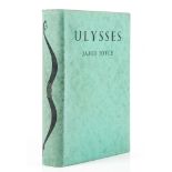 Joyce (James) - Ulysses,  first English trade edition  ,   full-page card printed in gilt on green