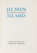 Beckett (Samuel) - Ill Seen Ill Said,  number 19 of 325 copies,     all signed by the author on