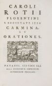 Rota (Carlo) - Carmina, et Orationes,  first edition  ,   woodcut device on title, coat-of-arms on