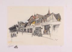 Aldin (Cecil Charles Windsor) - Three views of Le Touquet,  colour lithographs on wove paper, each